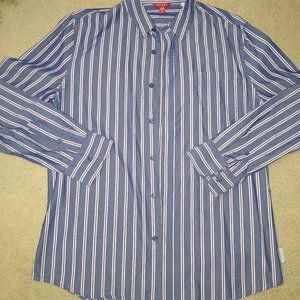 Guess button down shirt blue men Sz medium